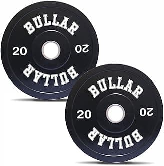 - BULLAR Olympic Black Bumper Plates,Rubber Coated spare weight plates 51 mm (40 KG SET (20KGX2))
