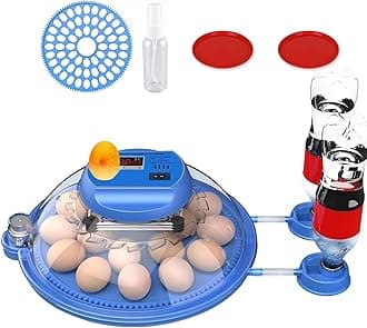 Incubators for Hatching Eggs, Eggs Incubator with Automatic Egg Turning and Auto Water Adding，Egg Candler, Incubator for Chicken Eggs with 2 Egg Trays