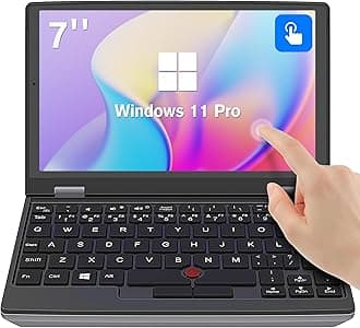 7 inch Mini Laptop, 12th Gen N95 Touchscreen Pocket Computer, 16GB RAM 256GB SSD Ultrabook Notebook 2.0MP Win-11 Pro, Mini HDMI, TF Card - for Office/Travel/Students