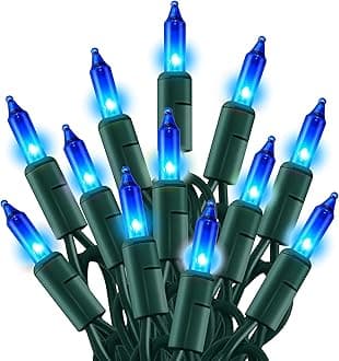 Dazzle Bright Blue Christmas Mini String Lights, 20FT 100 Count Incandescent Waterproof Fairy Lights Plug in, Connectable Christmas Decorations for Indoor Outdoor Home Party Garden Yard