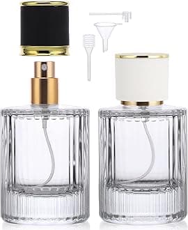 Segbeauty Travel Cologne Sprayer 1.7oz, 2pcs 50ml Glass Vintage Perfume Atomizer, Empty Refillable Perfume Bottles Travel Cologne Spray Bottle Atomizer for Men Women