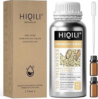 HIQILI 16 Fl Oz Frankincense Essential Oil, for Massage Skin Care, Diffuser, Aromatherapy, 100% Pure Undiluted