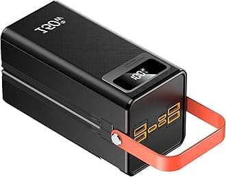 Super High Capacity Power Bank, Fast Charging Portable Charger, with LED Light, with Built-in Cables, 4 Outputs & 3 Inputs, Rechargeable Portable Power Supply for Cell Phones, Random Color