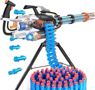 Automatic Gatling Blasting Toy Foam Blasters, Soft Bullet Toy Gun for Kids,Gatling Shooting Model Kit for Adults with 80 Soft Foam Bullets,Kids’ Revolving Toy Gun
