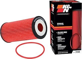 K&N Premium Oil Filter: 20,000 Mile Engine Protection, High Capacity/High Efficiency: Compatible with 2009-2023 AUDI/Porsche/Volkswagen (See Product Description for Select Models) HP-7038