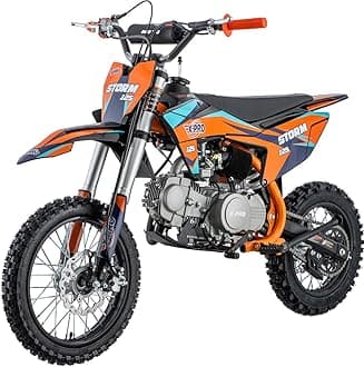 Storm 125cc Zongshen Brand Engine Dirt Bike with 4-Speed Manual Transmission, Kick Start, Big 14"/12" Tires! (Orange)