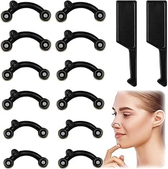Maitys 2 Sets Nose up Lifting Shaper Clip Clipper Nose Shaper Lifter Inserts Shaping Clip Silicone Beauty Tools Invisible Face Slimming Device