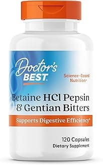 Betaine Hcl Pepsin & Gentian Bitters (Support Digestive Health) - 120 Caps, 100 grams