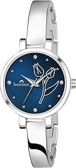 Analog Stainless Steel Silver Plated Women's Watch (Blue Dial Silver Colored Strap).