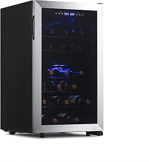 NewAir 19" Dual Zone Wine Fridge for 43 Bottles | Freestanding Wine Cooler Refrigerator with Glass Door | Digital Temperature Control & Quiet Compressor Cooling | Stainless Steel