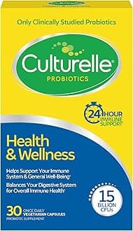 Health & Wellness Daily Probiotic For Women & Men - 30 Count - 15 Billion CFUs & A Proven-Effective Probiotic Strain Support Your Immune System - Gluten Free, Soy Free, Non-GMO