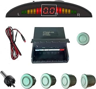 Pickup Truck Backup Radar System - Four 5.95m Sensors for Rear Installation, Compatible with Front Bumper Mounting - Enhance Safety & Visibility（Champagne Gold）