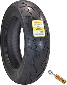 Pirelli Night Dragon 180/70R16 M/C 77H TL Cruiser Motorcycle Rear Tire - Superior Traction & Handling for High-Performance Cruisers w/Keychain
