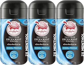 Deodorant Powder Thai Herb Eliminates Underarm, Body and Foot Odor Antiperspirant Protection Natural Deodorant Stay Fresh and Confident daily used, 0.77 Ounce x3pcs (Pack of 3) (Cool Fresh)
