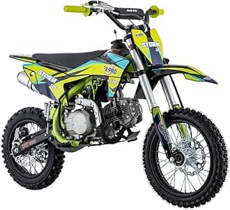Storm 125cc Zongshen Brand Engine Dirt Bike with 4-Speed Semi-Automatic Transmission, Kick Start, Big 14"/12" Tires! (Green)