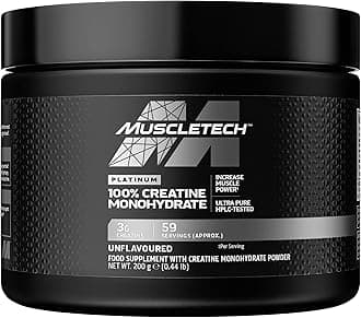 MuscleTech Platinum 100% Creatine Monohydrate Powder, Pure Creatine, Workout Supplement For Men & Women, 59 Servings, 200g, Unflavoured