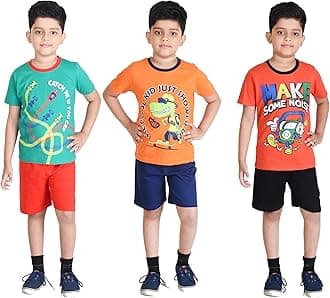 Boys Cotton Half Sleeve T-Shirt and Shorts Set
