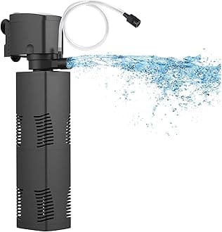 Aquarium Filter for 55-150 Gal. Tank Crystal 300GPH Biochemical Filtration Powerful Pump Submersible Internal Fish Tank Filters Large Tank Pond Clear Wavemaker Air Supply 4 in 1