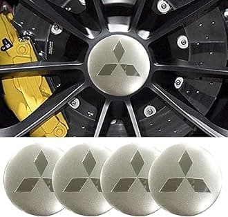 4pcs 2.22inch Car Logo ABS Material Wheel Center Cap Sticker Wheel Emblem Badge Logo Stickers (fit Mitsubishi Silver)