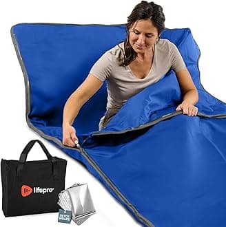 RejuvaWrap Infrared Sauna Blanket for Detox & Relaxation – Available in 5 Colors & 3 Models – Portable Far Infrared at Home Sauna for Muscle Relief, Circulation & Recovery – 9 Heat Levels