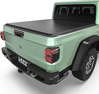 LEDKINGDOMUS Soft Roll-Up Tonneau Cover Fits for Jeep Gladiator JT 2020-2024, 5ft Bed, Full Protection with Durable Double-Layer PVC