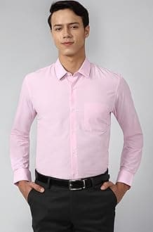 Peter England Men's Everyday Solid Slim Fit Full Sleeve Formal Shirt | Cotton-Rich