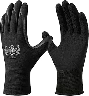 Pleneal Gardening Gloves for Women Men - 3 Pairs Breathable Garden Gloves with Grip, Latex Coated Outdoor Working Gloves for Lawn Yard, Medium Size Fits Most