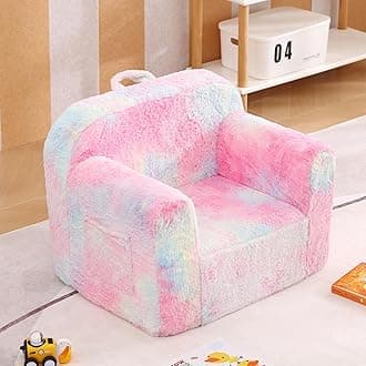 Tiita Kids Sofa, Childrens Couch with Carry Handle, Portable Toddler Foam Sofa Couch, Lightweight Kids Chair for Playroom, Dorm Room, Small Space, Colorful