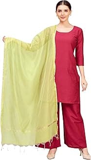 Studio ShringaarWomen's Chanderi Silk Blend Handloom Dupatta (32" X 2.35 Meters)