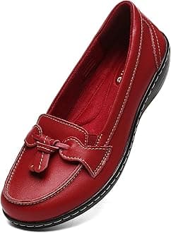 Artisure Women's Classic Comfort Leather Loafers Casual Slip-Ons Stylish Tassel Dress Shoes Cute Work Office Flats Everyday Walking Shoes