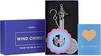 MoKo Wind Chimes with Butterfly Wind Spinner, Thanksgiving Gift for Mom, Grandma, Retirement, Teacher, Wind Chimes Outdoor for Garden, Balcony, Backyard Patio, Porch