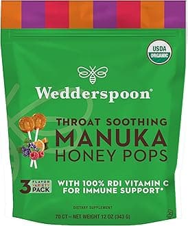 Organic Manuka Honey Lollipops, Variety Pack, 70 Count (Pack of 1) Genuine Manuka Honey + Vitamin C No Artificial Flavors or Dye Feel Better Lollipop for Kids & Grown-ups