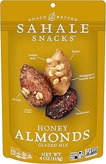 Sahale Snacks Honey Almonds Glazed Mix, 4 oz Pouches (6 Packs) - Dry-Roasted Deluxe Mixed Nuts with Tart Cranberries & Madagascar Vanilla - Non-GMO, Kosher, & Certified Gluten-Free Snacks