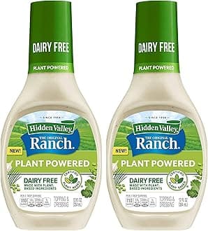 Hidden ValleyThe Original Ranch Plant Powered, Dairy Free, Ranch Salad Dressing and Topping, Gluten Free, 12 Fl Oz (2 Pack)