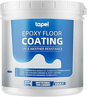 Epoxy Acrylic Floor Coating System - Floor Paint, SLATE GREY - 1 Quart | No Primer Needed for Solid Concrete | Self-Leveling, Non-Slip & Chemical Resistant | Fast-Drying Garage Floor Paint for Basement, Warehouse, Workshop