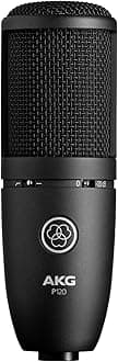 AKG P120 High Performance General Purpose Recording Microphone, Studio Quality, Large Diaphragm, Highly Versatile, Rugged and Robust Design - Black