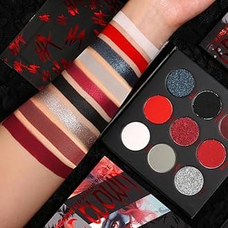 ecofavor Red Goth Eyeshadow Palette - 9 Colors True Hot Red Black Eye Shadows...