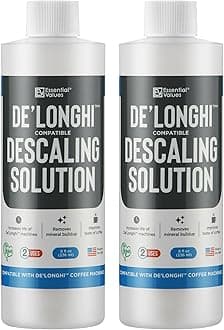 Descaling Solution Compatible with De Longhi - Coffee Descaler - Coffee Maker Cleaner - Kettle, Espresso Machine Cleaning - 12 Month Supply 2-Pack