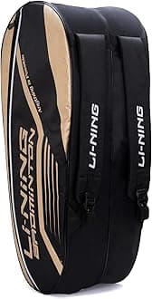 - Li-Ning Hot Shot Double Zipper Polyester Badminton Kit Bag (Black/Gold, Large) | Extremely Spacious | Unisex - Men, Boys, Girls, Women