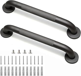 Shower Grab Bar, 2 Pack 16 Inch Gray Bathroom Grab Bar, 1.25" Diameter 304 Stainless Steel Anti-Slip Grab Bars for Bathtubs and Showers, Handicap Shower Grab Bar for Seniors Elderly