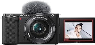 Sony Alpha ZV-E10L 24.2 Mega Pixel Interchangeable-Lens Mirrorless vlog Camera with 16-50 mm Lens, Made for Creators | APS-C Sensor | Advanced Autofocus | Clear Audio & 4K Movie Recording - Black