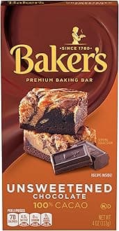 Unsweetened Chocolate Premium Baking Bar with 100 % Cacao (4 oz Box)