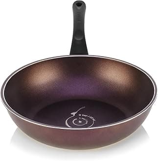 TECHEF Art Pan Collection - 30 cm Wok/Stir-Fry Pan, Coated 5 Times With Teflon Select Non-Stick Coating (PFOA Free) Aubergine Purple (30 cm)