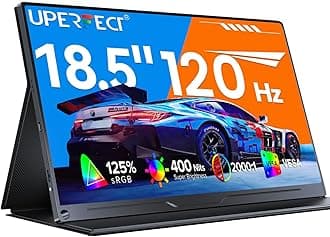UPERFECT Portable Monitor 18.5 Inch 120Hz, Portable Gaming Monitor 1080p FHD 100% sRGB Matte Screen, IPS HDR FreeSync Speaker HDMI USB C Monitor, VESA & Smart Cover