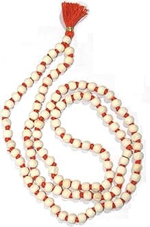 IS4A 8MM TULSI HOLY BASIL PRAYER BEADS JAPA MALA NECKLACE HAND KNOTTED KARMA (108+1) BEADS BLESSED & ENERGIZED HINDU TIBETAN BUDDHIST SUBHA ROSARY