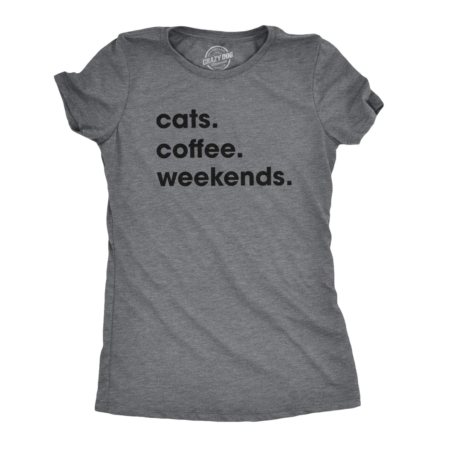 Womens Cats Coffee Weekend Tshirt