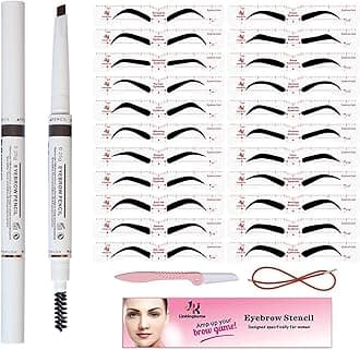 Eyebrow Stencils & Eyebrow Pencil, 30 Eyebrow Shaper Kit, Reusable Eyebrow Template With Strap & Eyebrow Razor, Waterproof Eyebrow Pen, 3 Minutes Makeup, Suitable for 98%
