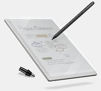 Titanium Pencil Tip & PET Matte Screen Protector Bundle fits for reMarkable Paper Pro E-Reader for True Paper Feel Smooth Writing–1 No Wear Out Fine Tip+1 Anti-Glare Protect Film, Crystal Clear