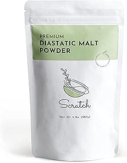 Diastatic Malt Powder For Baking - (2Lb) Dried Barley Bread Improver Premium Ingredients Breads, Pizzas, Pretzels, Desserts, Shakes And More