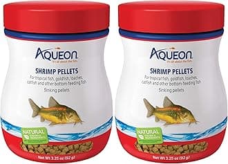 Shrimp Pellets Sinking Food, 3.25 oz | For Bottom Feeding Fish | Pack of 2